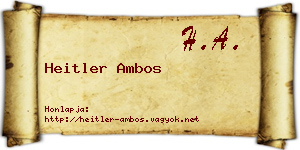 Heitler Ambos névjegykártya